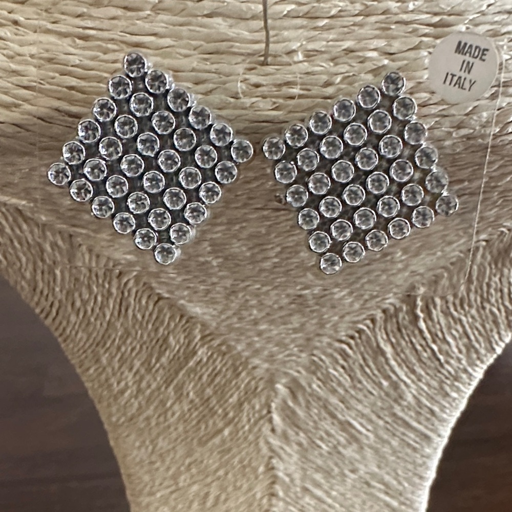 Elegant Silver Crystal Clip Earrings